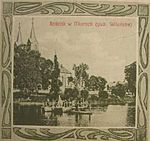 Новы касьцёл з боку возера Мёрскага, 1910 г.