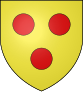 Герб династії де Куртене: в золотому полі три червоних кулі of Едеське графство