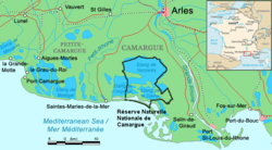 A Vaccarès-tó elhelyezkedése