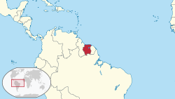 Suriname অবস্থান