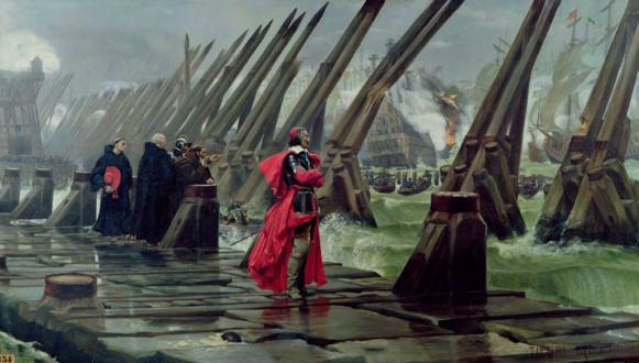 Il cardinale Richelieu all'assedio di La Rochelle
