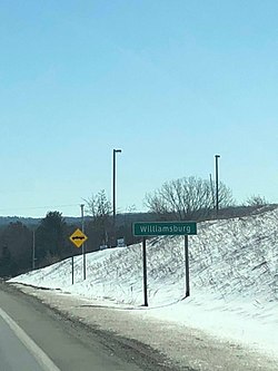 位於72號密西根州州道（英语：Michigan State Highway 72）東向的標示牌。攝於2018年3月。