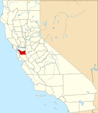 Map of California highlighting Alameda County