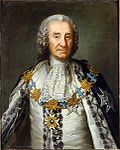 Gustaf Fredrik von Rosen bärande stora serafimerdräkten.