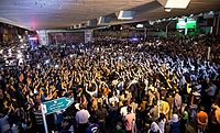 Rouhani supporters celebrating after the announcement of the results