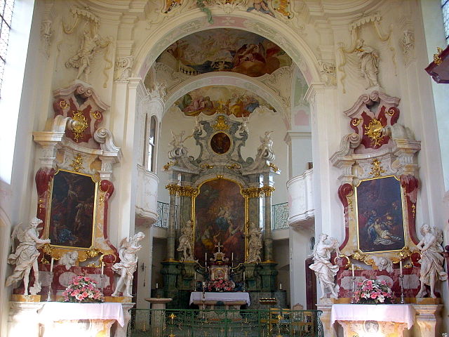 Intérieur de la chapelle St Marien du château de l'île de Mainau, Lac de Constance, Bade-Würtemberg (Allemagne)