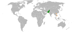 Bản đồ vị trí Pakistan và Vietnam
