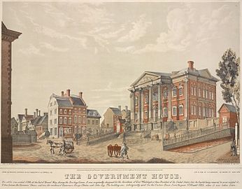 Zgrada vlade na Menhetnu, izgrađena 1790–1791, bila je dizajnirana da bude stalna predsednička vila, ali je Kongres premestio nacionalnu prestonicu u Filadelfiju pre njenog završetka.