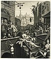 4. William Hogarth 1751-es metszete, a Gin Lane, amely a Londont a 18. században sújtó ginőrületre válaszul született. (javítás)/(csere)