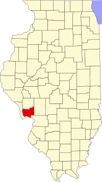 Округ Джерсі на мапі штату Іллінойс highlighting