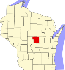 map of Wisconsin highlighting Portage County