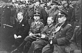 Ministerpresident Quisling, SS-sjefen Heinrich Himmler, Terboven, generaloberst von Falkenhorst og offiserer fra Waffen-SS, Deutsches Heer og Luftwaffe 1941. Foto: Deutsches Bundesarchiv