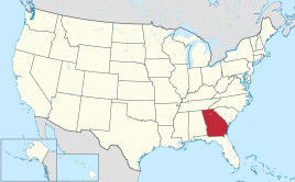 Karte der USA, Georgia hervorgehoben