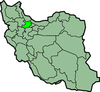 Peta Iran dengan Qazvīn diterangkan