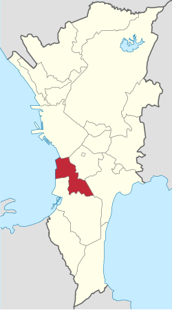 Mapa de Gran Manila con Pasay resaltado