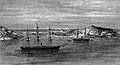 USS Congress (till vänster) och Polaris vid Disko på Grönland.