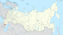 Republikken Tjetjeniens beliggenhed i Rusland