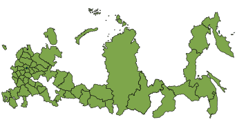 Map of Russia without Autonomous Okrugs and Republics.