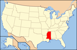 АҚШ картасындағы Миссисипи штаты