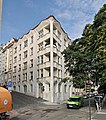 Kubistický činžovní dům architekta Josefa Chochola na rohu Přemyslovy a Neklanovy ulice v Praze