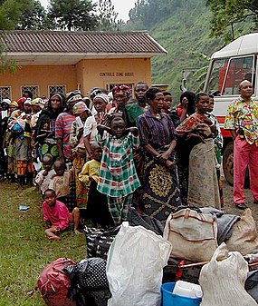 Uprchlíci na rwandsko-konžské hranici