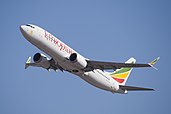 Ethiopian Airlines shirkatiga tegishli Boeing 737 uchogʻi