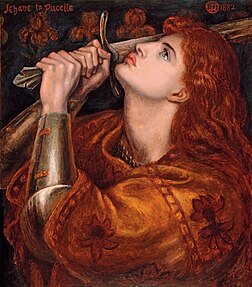 Joana d'Arc (1882) pintura de Dante Gabriel Rossetti (1828–1882). (definição 2 303 × 2 623)