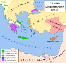 بیلیک کارامان ور دیگر مشرقی بحیرہ روم کے ممالک 1450