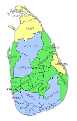 Wahlkreiskarte Parlament Sri Lanka 2015 si