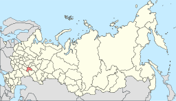 Uljanovsk oblasts läge i Ryssland.