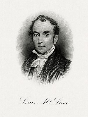 Engraved portrait of Louis McLane