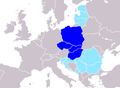 Η Κεντρική Ευρώπη σύμφωνα με τον Πέτερ Κάτζενσταϊν (1997)   Οι χώρες της Ομάδας Βίσεγκραντ αναφέρονται ως Κεντρική Ευρώπη στο βιβλίο   χώρες για τις οποίες δεν υπάρχει ακριβής, αδιαμφισβήτητος τρόπος να αποφασιστεί αν ανήκουν στην Κεντρική Ευρώπη ή όχι