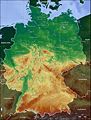 Topographische Karte (physische Karte) von Deutschland