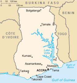 タマレの位置図（ガーナ共和国）の位置図