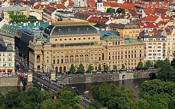 Le Théâtre national de Prague (République tchèque), construit de 1868 à 1881.