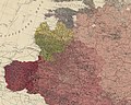 Беларусы (арэал у цэнтры) на «Этнаграфічнай мапе Эўрапейскай Расеі» (1875 г.), складзенай Аляксандрам Рыціхам (фрагмэнт)