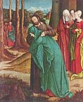 Bernhard Strigel, 1520, Berlim. São Pedro encabeça os discípulos à espera de Jesus.