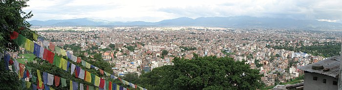 Panorama Katmandua sa stupe Swayambunath (Hram majmuna)