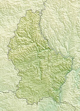 Poloha Luxemburg na fyzickej mape