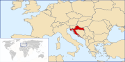 Horvátország elhelyezkedése Európában