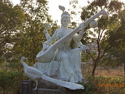 Statue of Saraswati at Fine Arts college, Davanagere.