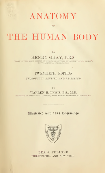 File:Gray's Anatomy 20th edition (1918)- Title page.png
