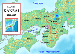 Kansai region with prefectures