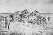 Sebesültek szállítása (kőrajz, 1849)
