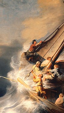Чоловіки, що борються за спасіння човна