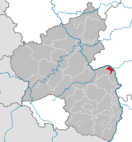Poloha mesta Mainz v rámci spolkovej krajiny Porýnie-Falcko
