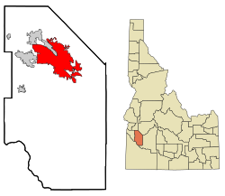 Location in Ada County and the state of Idaho