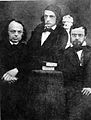 Fra venstre Moriz Haupt, Theodor Mommsen og Otto Jahn (daguerreotypi, Leipzig 1848)