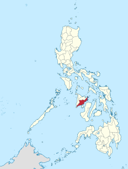 Mapa ng Pilipinas na magpapakita ng lalawigan ng Iloilo