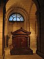 The tomb of Rousseau in the crypt of the Panthéon of Paris